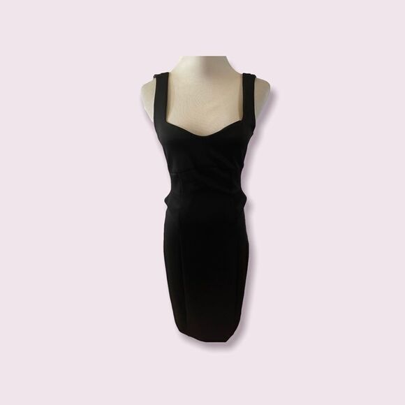Guess Black Body Con Y2K Mini Dress Size 0 - Picture 1 of 6
